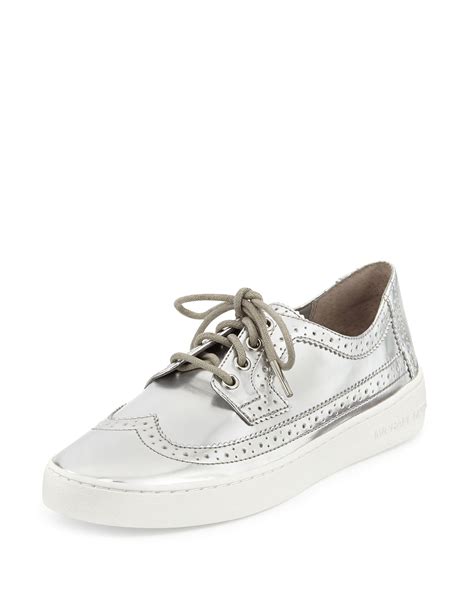 silver michael kors sneakers|michael kors silver designer sneakers.